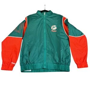 Mitchell & Ness Dolphins Jacket Throwback NFL Sideline Mens SM NEW MSRP $175
